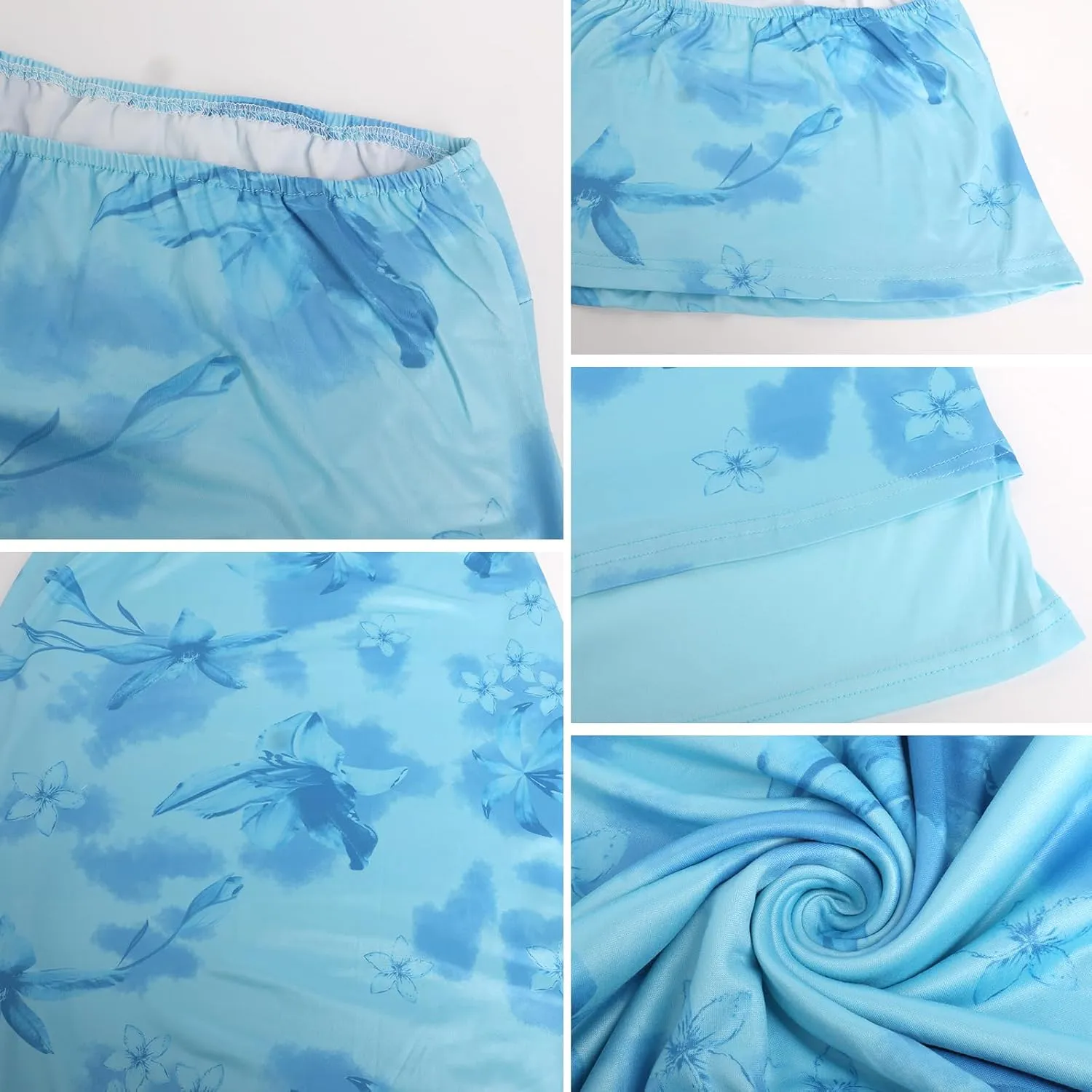 Maxi Skirt Set Floral Halter Top Maxi Skirt Sexy Going Out Outfits for Women 2 Piece Bodycon Mesh Streetwear