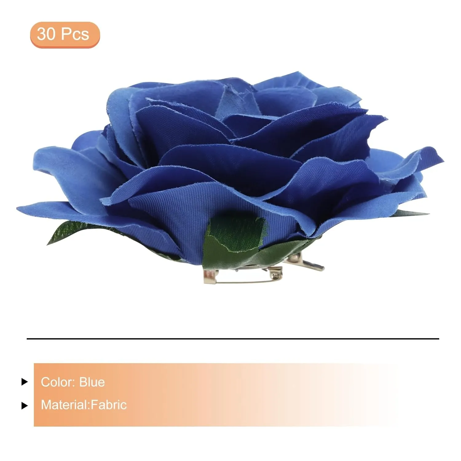 MECCANIXITY 30 Pcs Rose Flower Hair Clips 4 Inch Flower Hair Pins Flower Brooch for Women Hair Accessories Blue