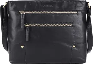 Mia Soft Real Leather Womens Crossbody Handbags and Purses-Triple Zip Premium Sling Crossover Shoulder Bag
