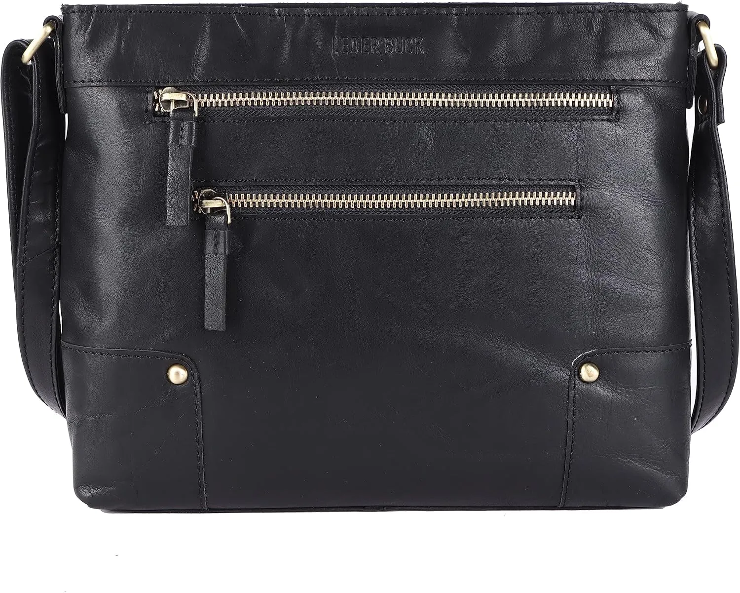 Mia Soft Real Leather Womens Crossbody Handbags and Purses-Triple Zip Premium Sling Crossover Shoulder Bag
