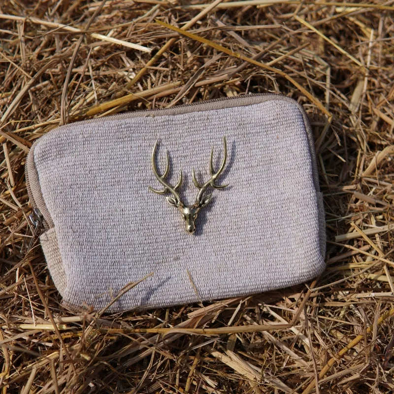 Mini Jute Reindeer pouch