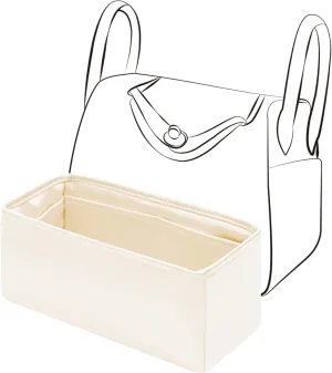 Mini Lindy Bag Insert, Lightweight Purse Organizer Insert Compatible with Hermes Lindy Bag, Silky Smooth and Show Luxury(Mini LD19, Craie)