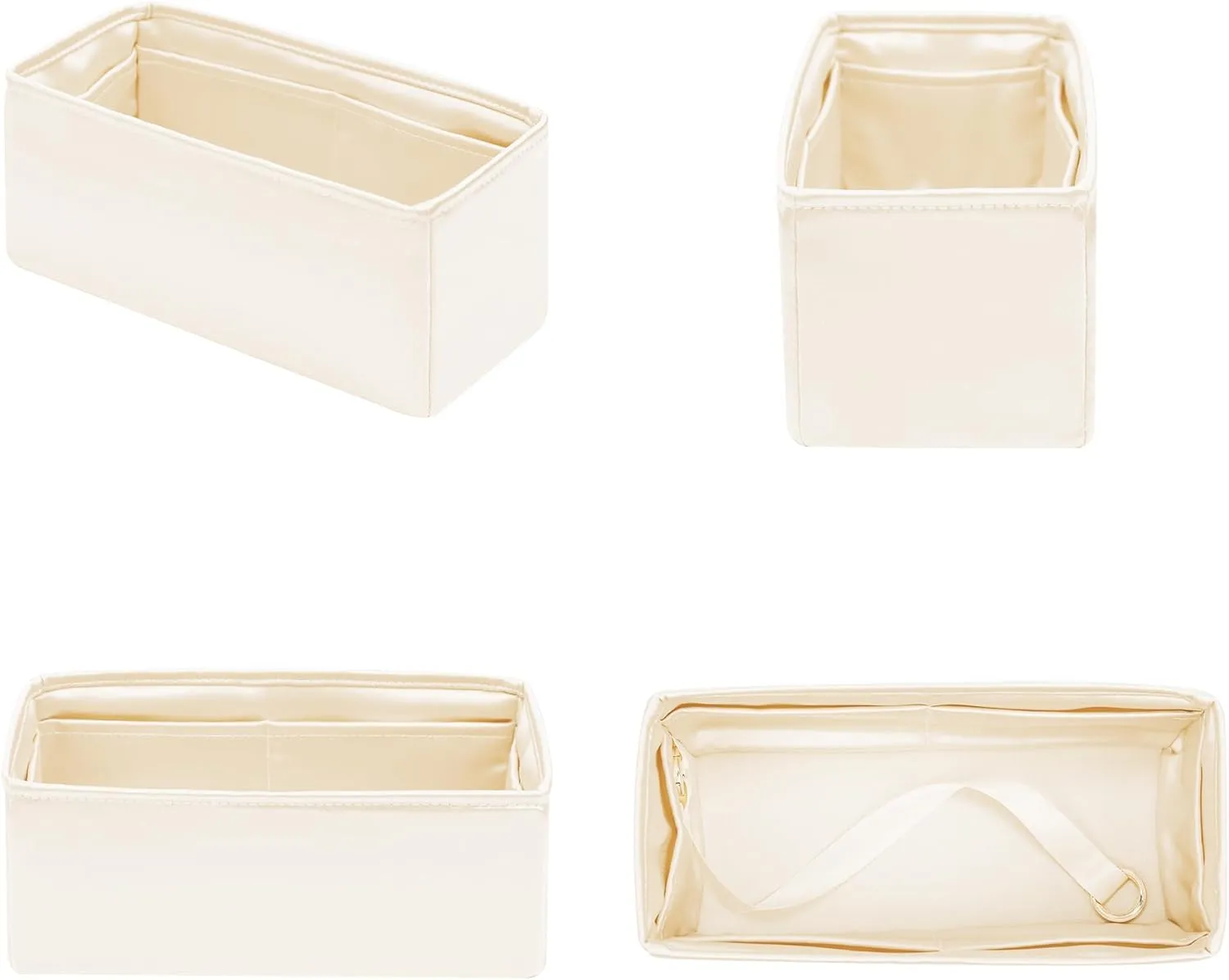 Mini Lindy Bag Insert, Lightweight Purse Organizer Insert Compatible with Hermes Lindy Bag, Silky Smooth and Show Luxury(Mini LD19, Craie)