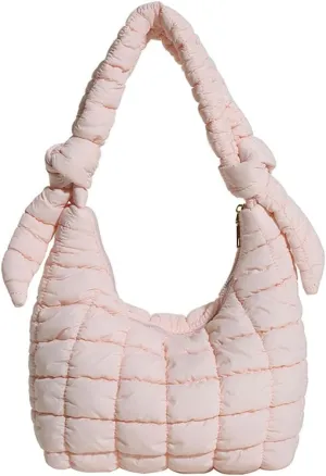 Mini Puffer Tote Bag for Women Quilted Crossbody Bag Small Nylon Trendy Shoulder Bubble Handbag Puffy Purse Lightweight