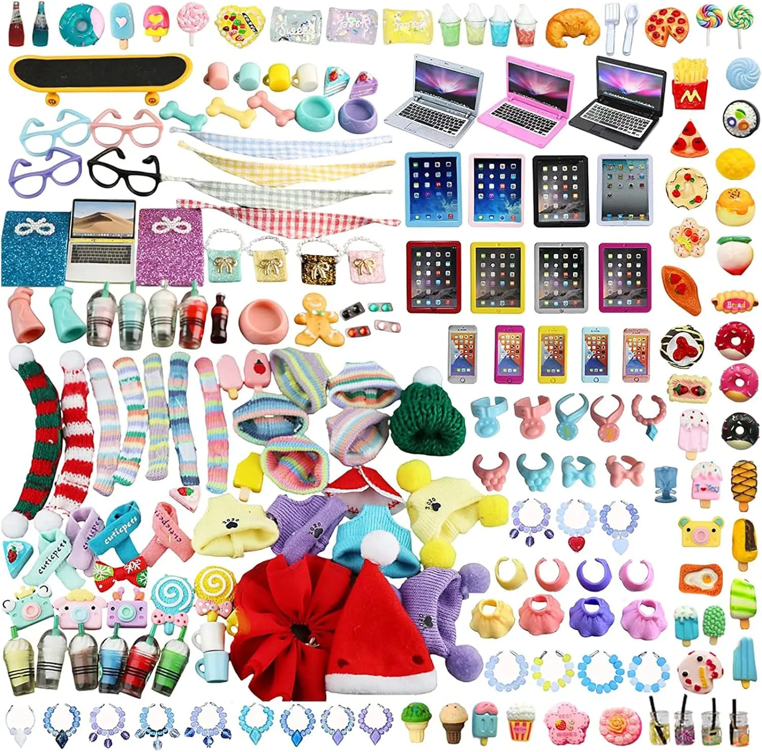 MINILPSSHOP Pet Toys 25 Piece Fashion Set for Lps Dogs Cats Deer Figures Hats Clothes Glasses Food Accessories Bundle Compatible with Shorthair Cat Collie Husky Puppy Cocker Spaniel