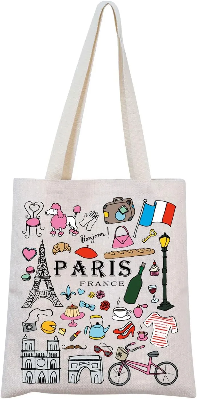 MNIGIU Paris Tote Bag France Lovers Gift Paris Travel Gift Paris Souvenir Gift Paris Welcome Bag