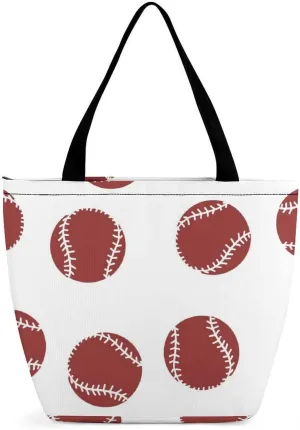 MoBlinko Abstract Baseball Ball Women Tote Bags Yoga Reusable Grocery Bagsshoulder Bag Handbag with Zipper