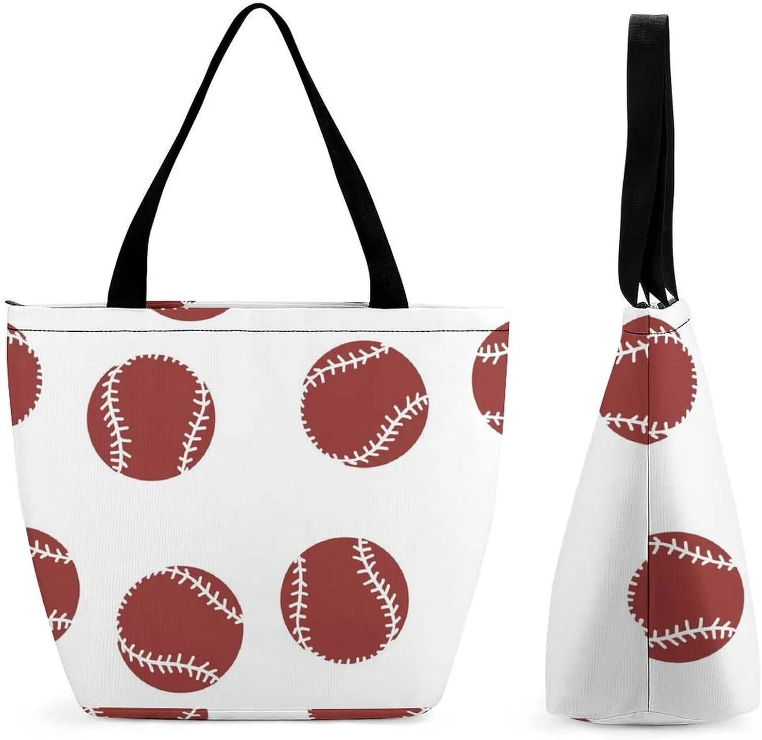 MoBlinko Abstract Baseball Ball Women Tote Bags Yoga Reusable Grocery Bagsshoulder Bag Handbag with Zipper