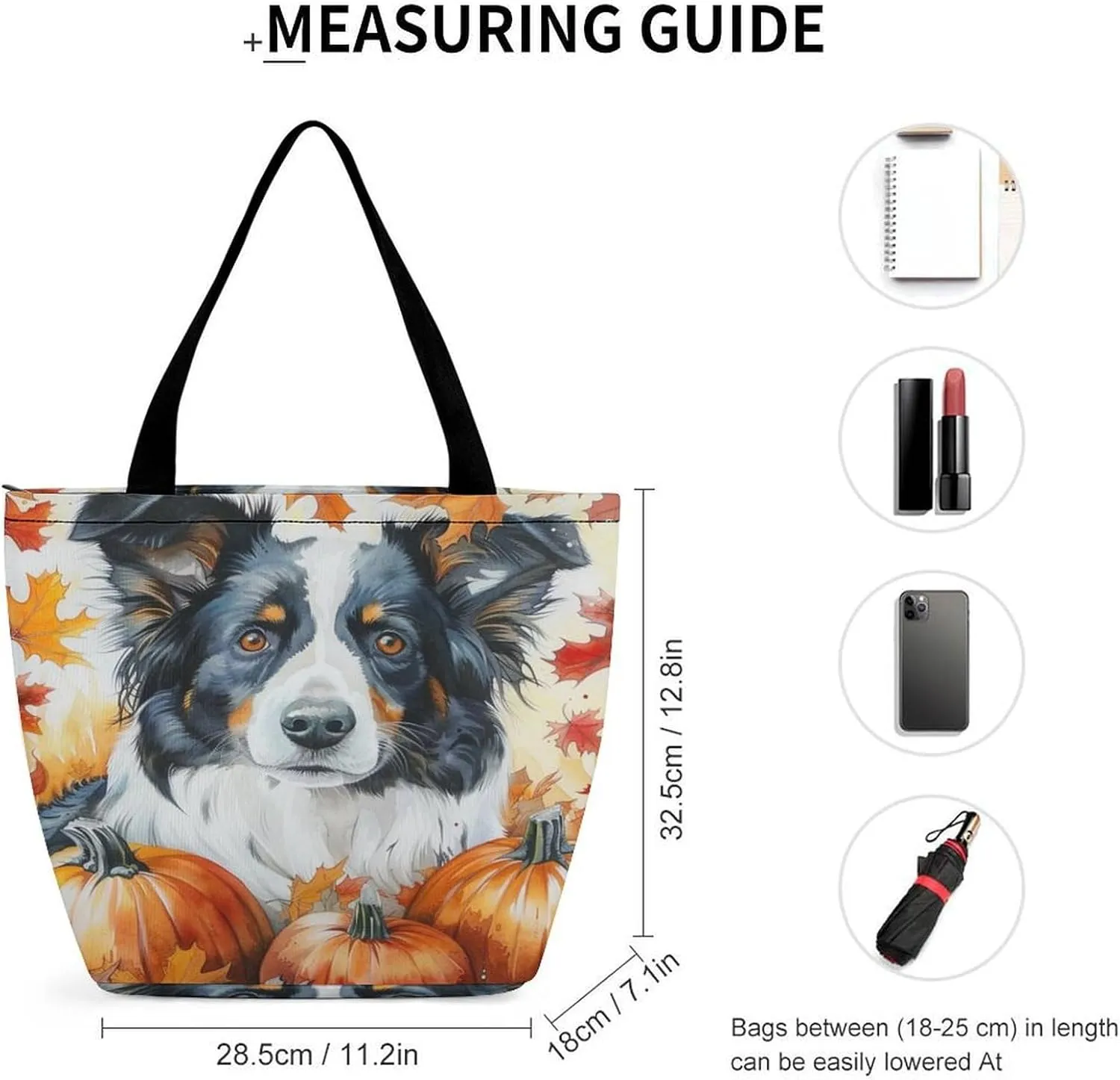 MoBlinko Autumn Watercolor Pumpkins Tote Bag for Women Reusable Shopping Bag Handbags Shoulder Bags with Zipper
