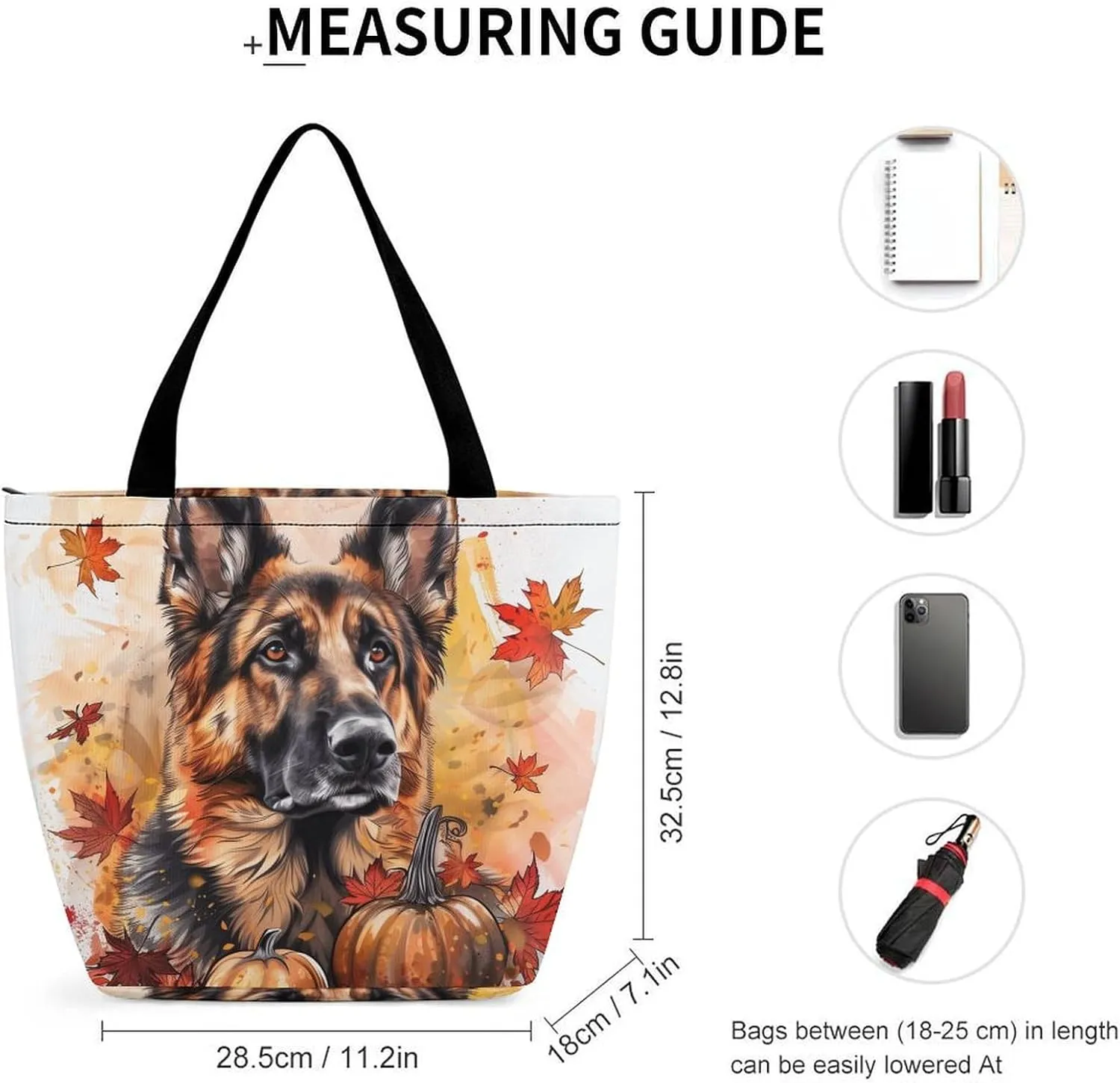MoBlinko Dog Fall Tote Bag for Women Reusable Shopping Bag Handbags Shoulder Bags with Zipper