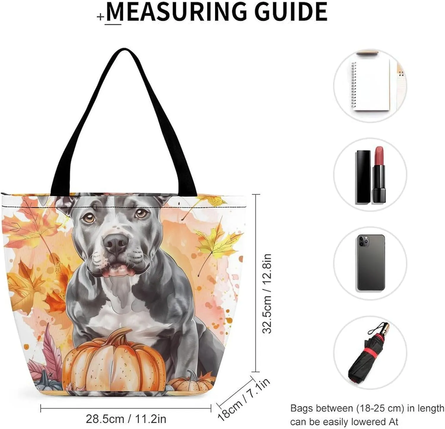 MoBlinko Fall Dog Women Tote Bags Yoga Reusable Grocery Bagsshoulder Bag Handbag with Zipper