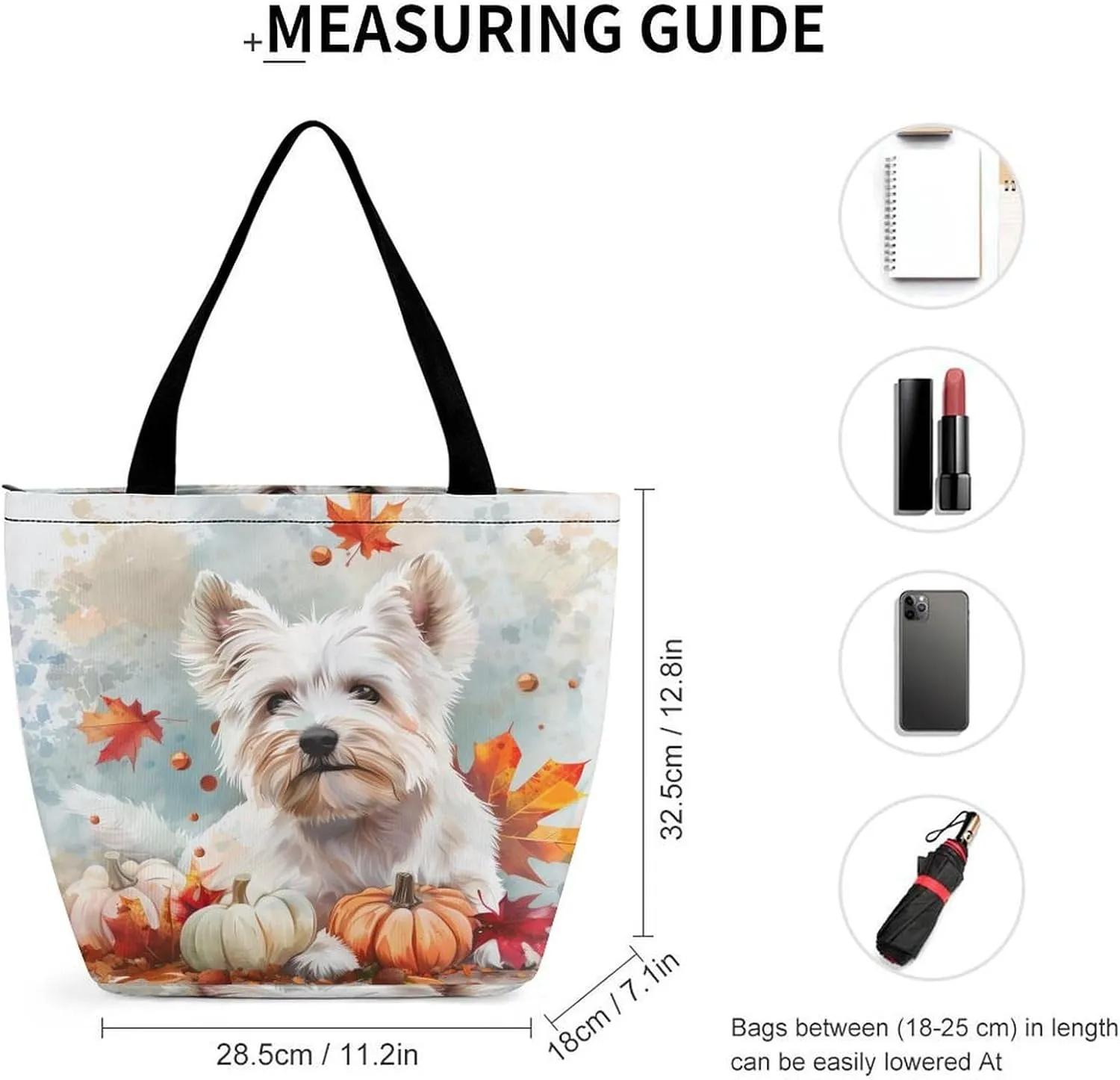 MoBlinko Fall Dog Women Tote Bags Yoga Reusable Grocery Bagsshoulder Bag Handbag with Zipper