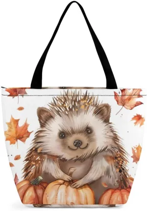 MoBlinko Fall Highland Cattle Women Tote Bags Yoga Reusable Grocery Bagsshoulder Bag Handbag with Zipper