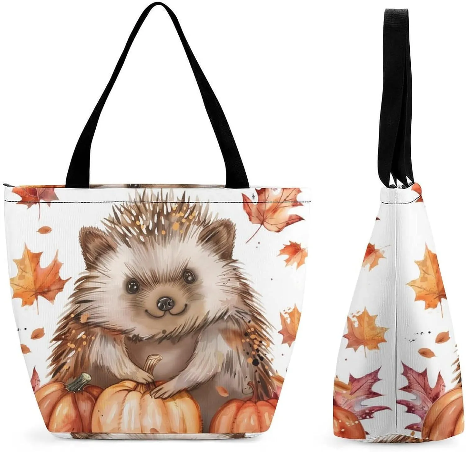 MoBlinko Fall Highland Cattle Women Tote Bags Yoga Reusable Grocery Bagsshoulder Bag Handbag with Zipper
