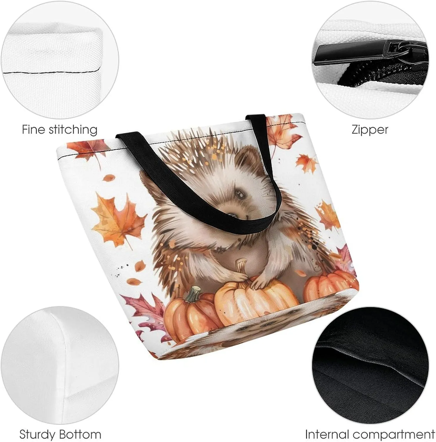 MoBlinko Fall Highland Cattle Women Tote Bags Yoga Reusable Grocery Bagsshoulder Bag Handbag with Zipper