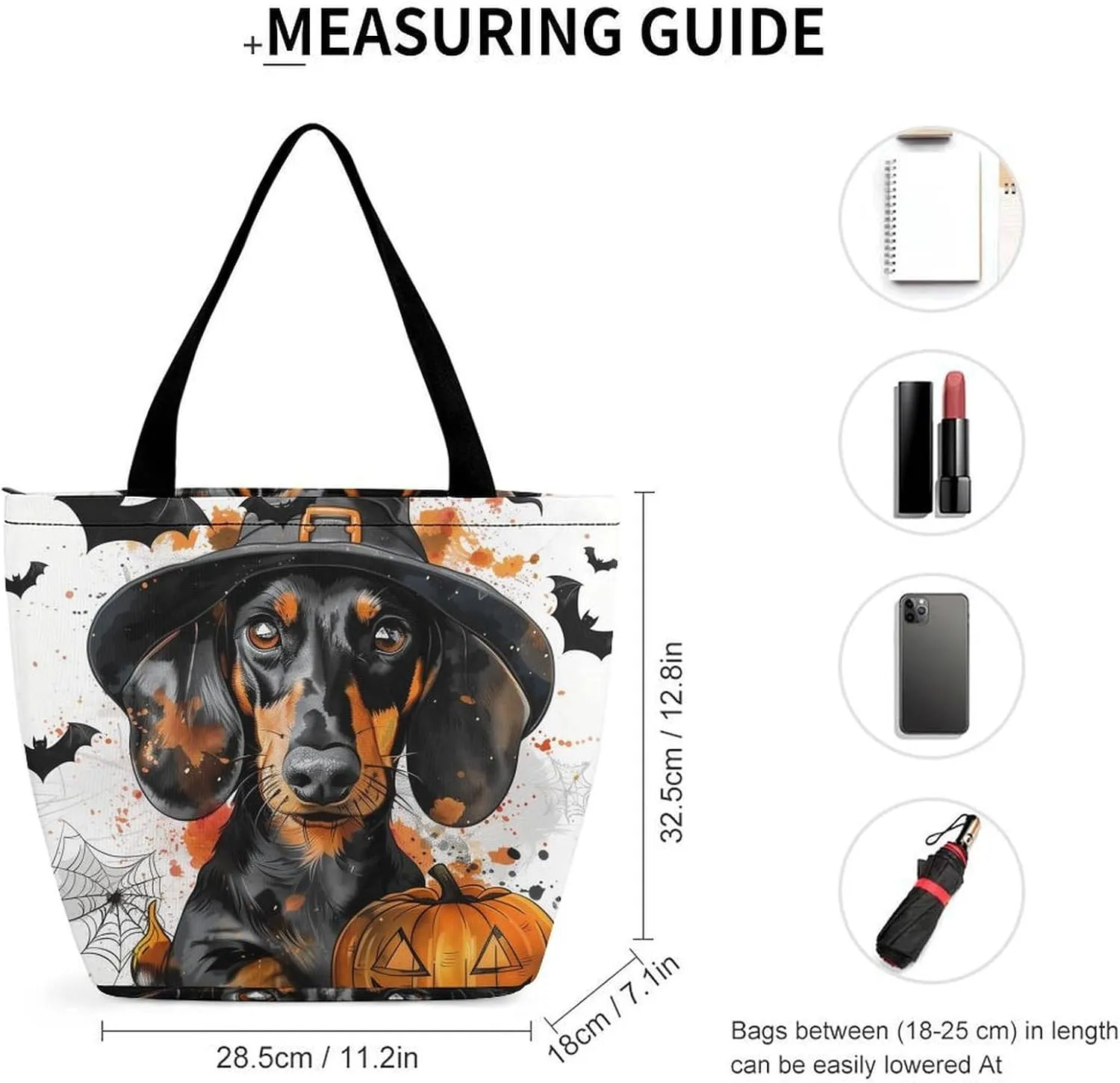 MoBlinko Halloween Dog Women Tote Bags Yoga Reusable Grocery Bagsshoulder Bag Handbag with Zipper
