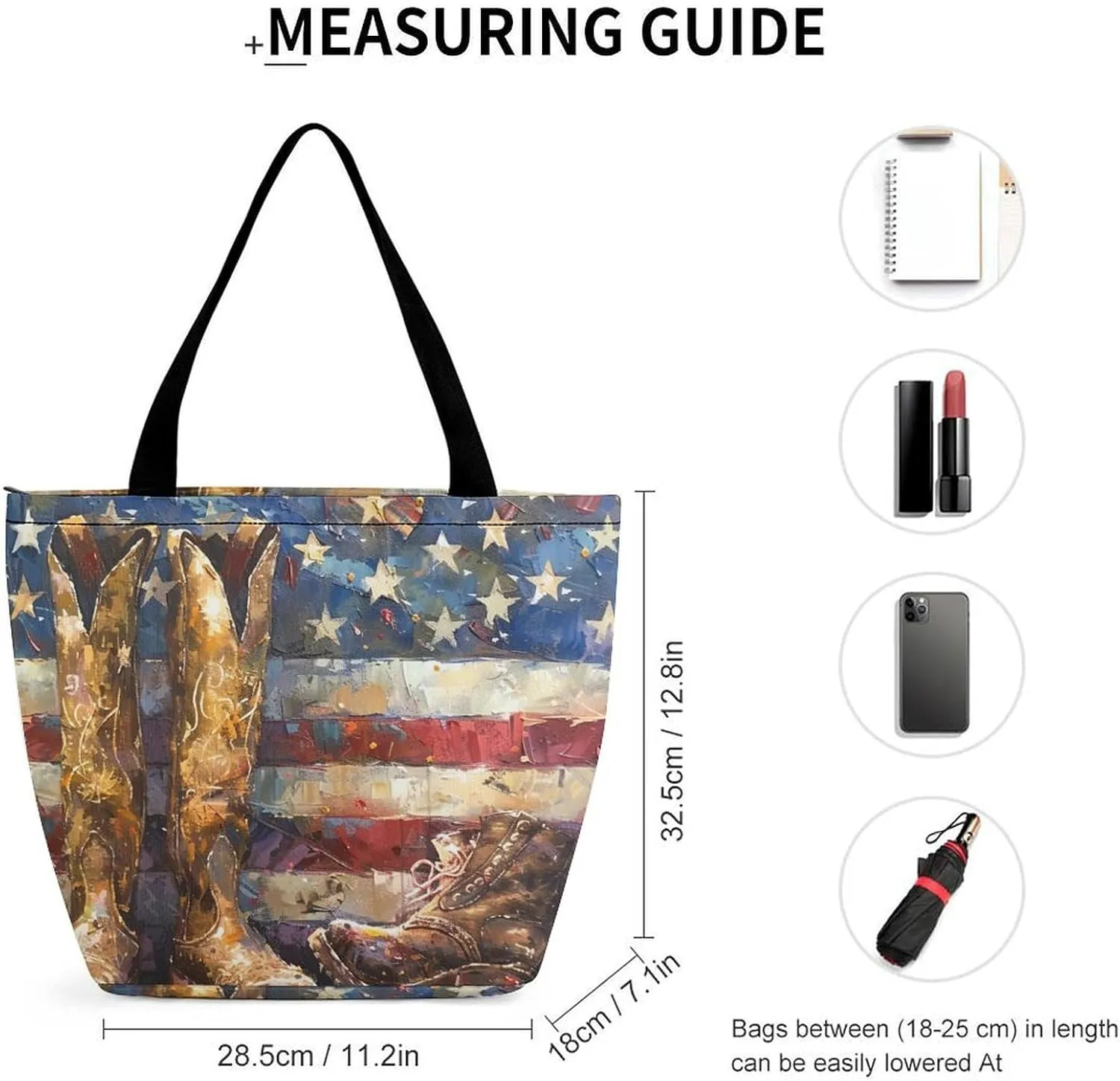 MoBlinko Memorial Day Tote Bag for Women Reusable Handbags Shoulder Bags with Zipper for Yoga Grocery Gifts