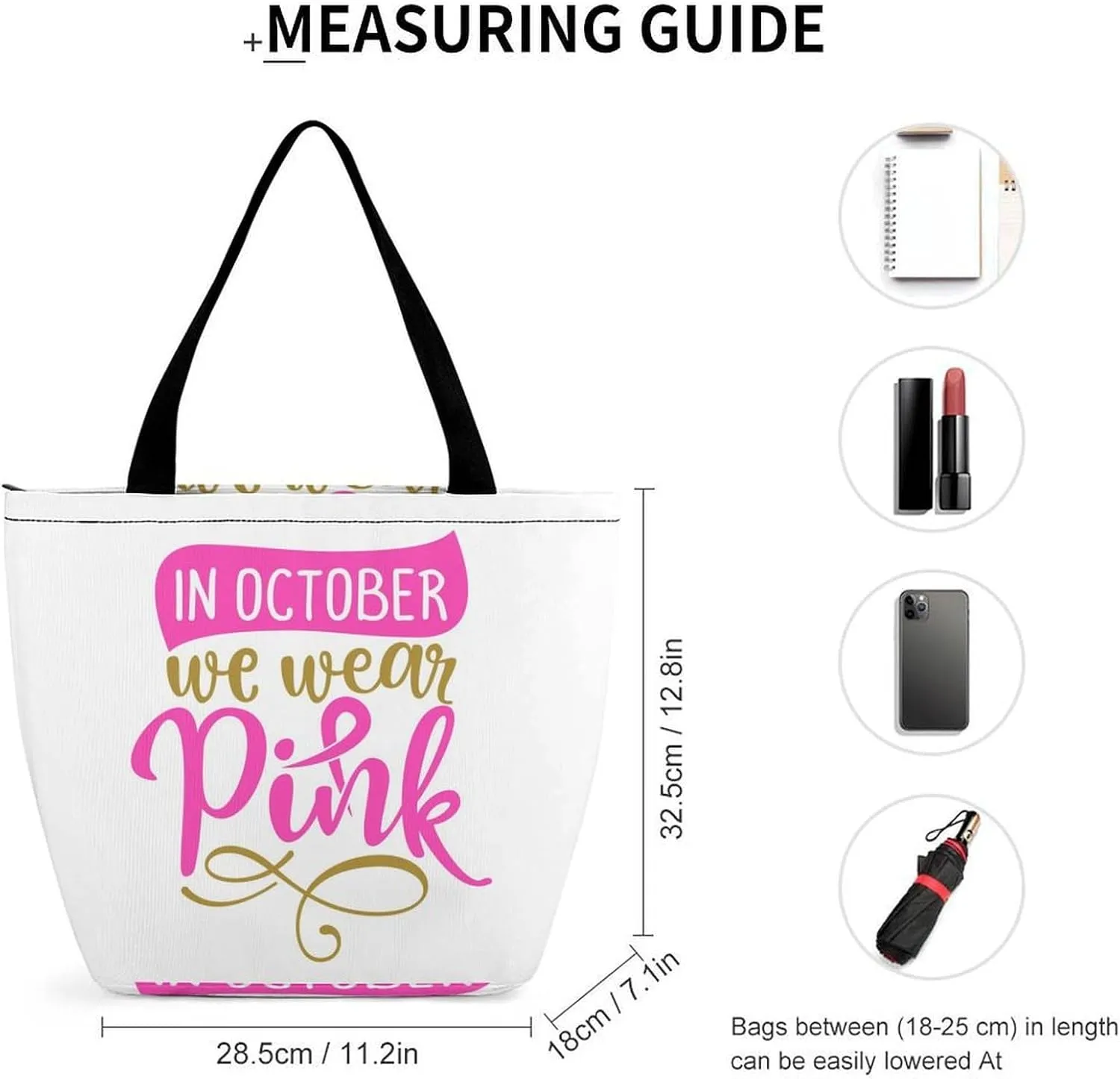 MoBlinko Pink Ribbon Heart Tote Bag for Women Reusable Handbags Shoulder Bags with Zipper for Yoga Grocery Shopping Gifts