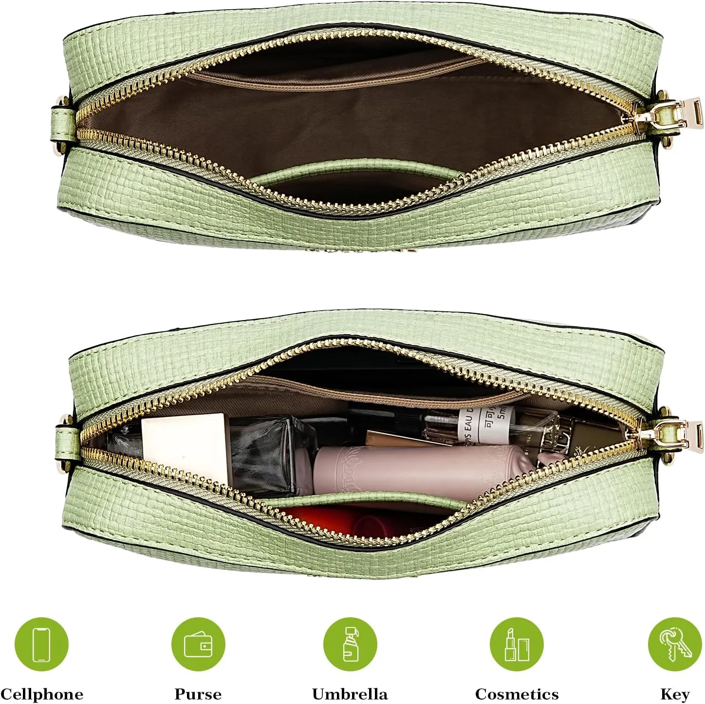 molshine Women's Crossbody Bag, Small Flowers Woven Shoulder Handbags, Designer PU Leather Purse Satchel for Women Ladies