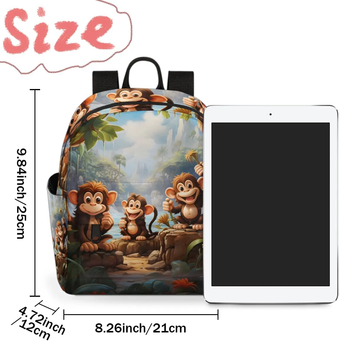 Monkey Print Mini Backpack Purse for Women Fashion Lightweight Small Daypack Ladies Travel Handbags Shoulder Bag