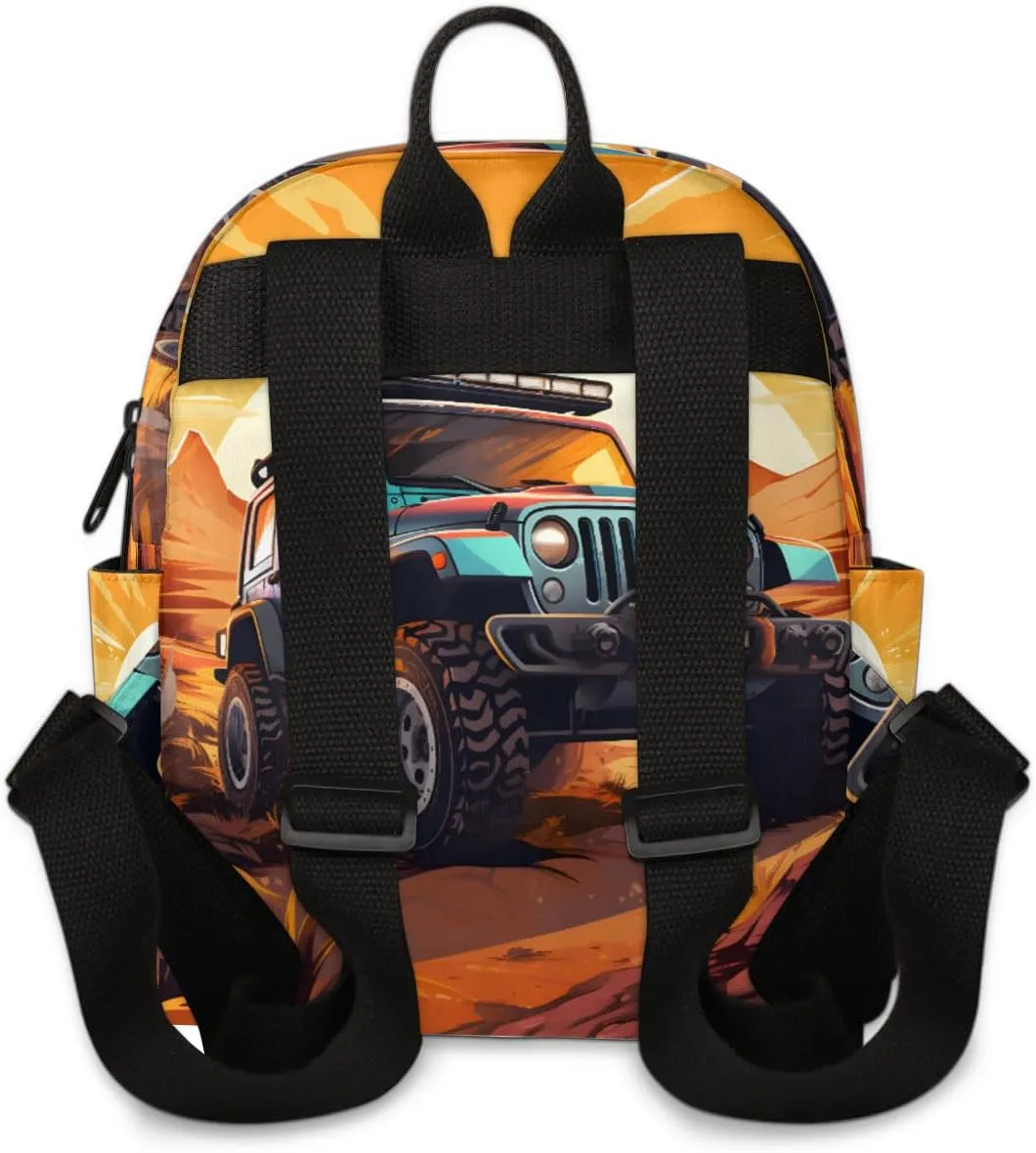 Monster Truck Car Mini Backpack Purse for Women Fashion Lightweight Small Daypack Ladies Travel Handbags Shoulder Bag