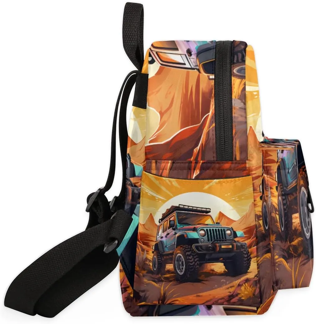 Monster Truck Car Mini Backpack Purse for Women Fashion Lightweight Small Daypack Ladies Travel Handbags Shoulder Bag