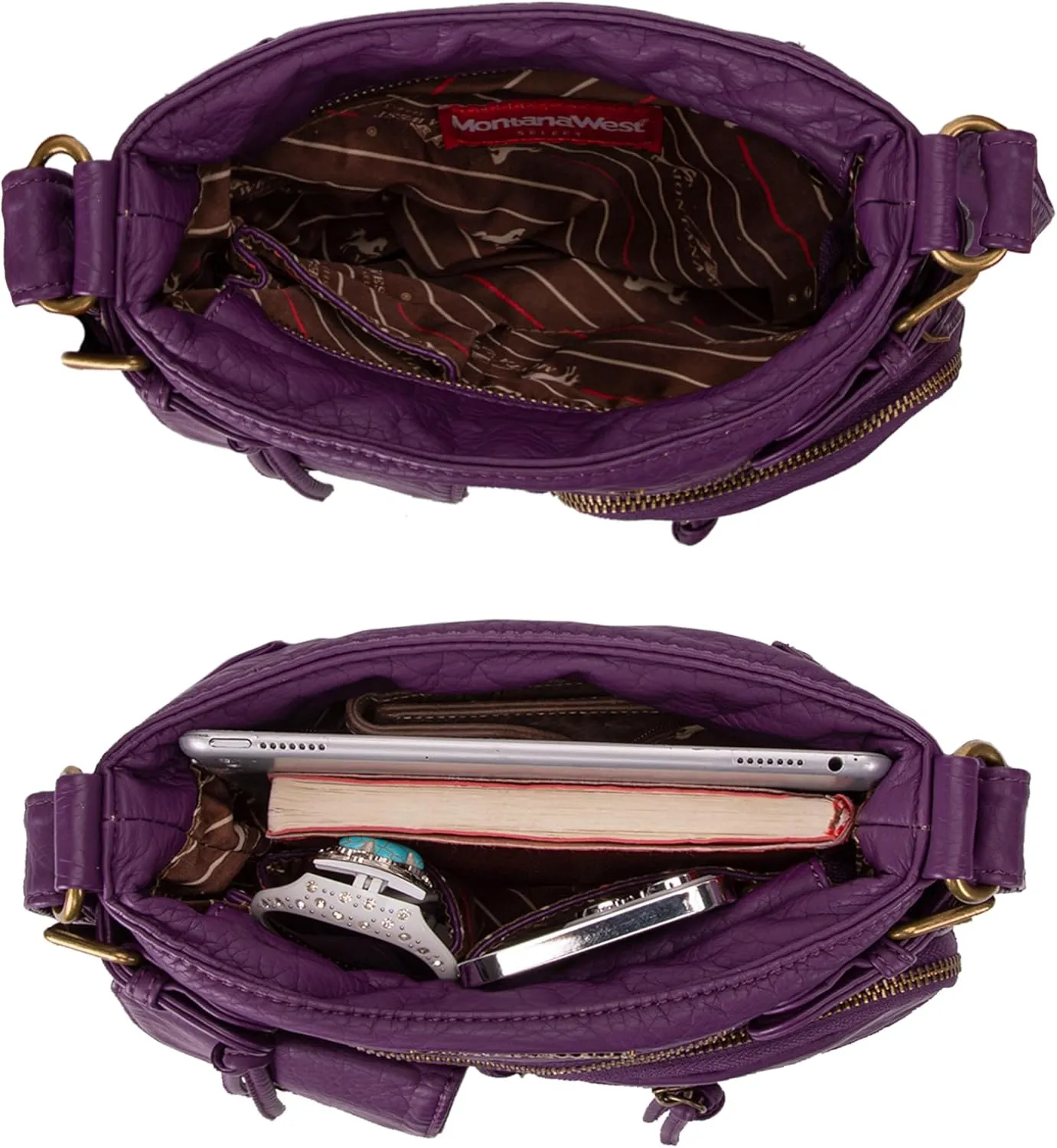 Montana West Crossbody Bag for Women Soft Washed Leather Multi Pocket crossbody handbags