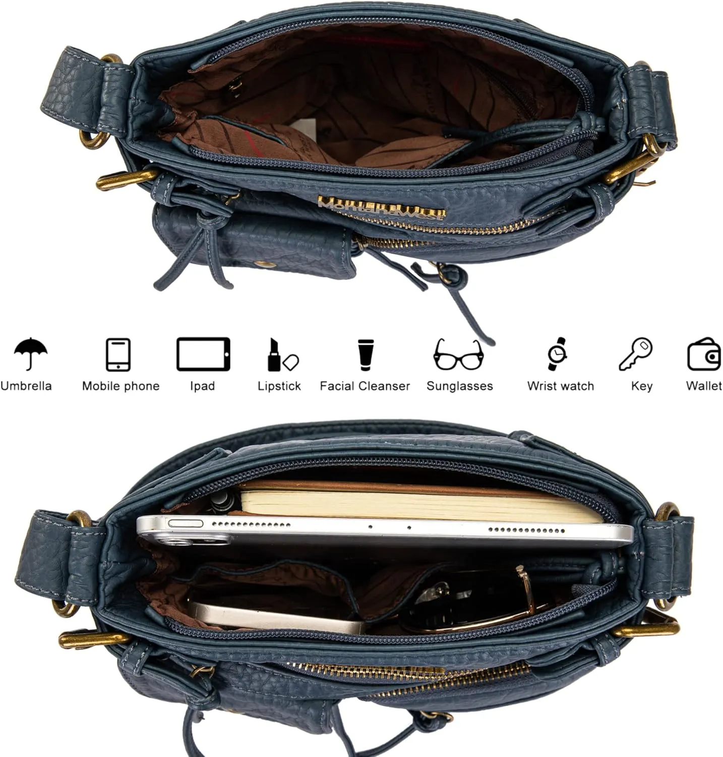 Montana West Crossbody Bag for Women Soft Washed Leather Multi Pocket crossbody handbags