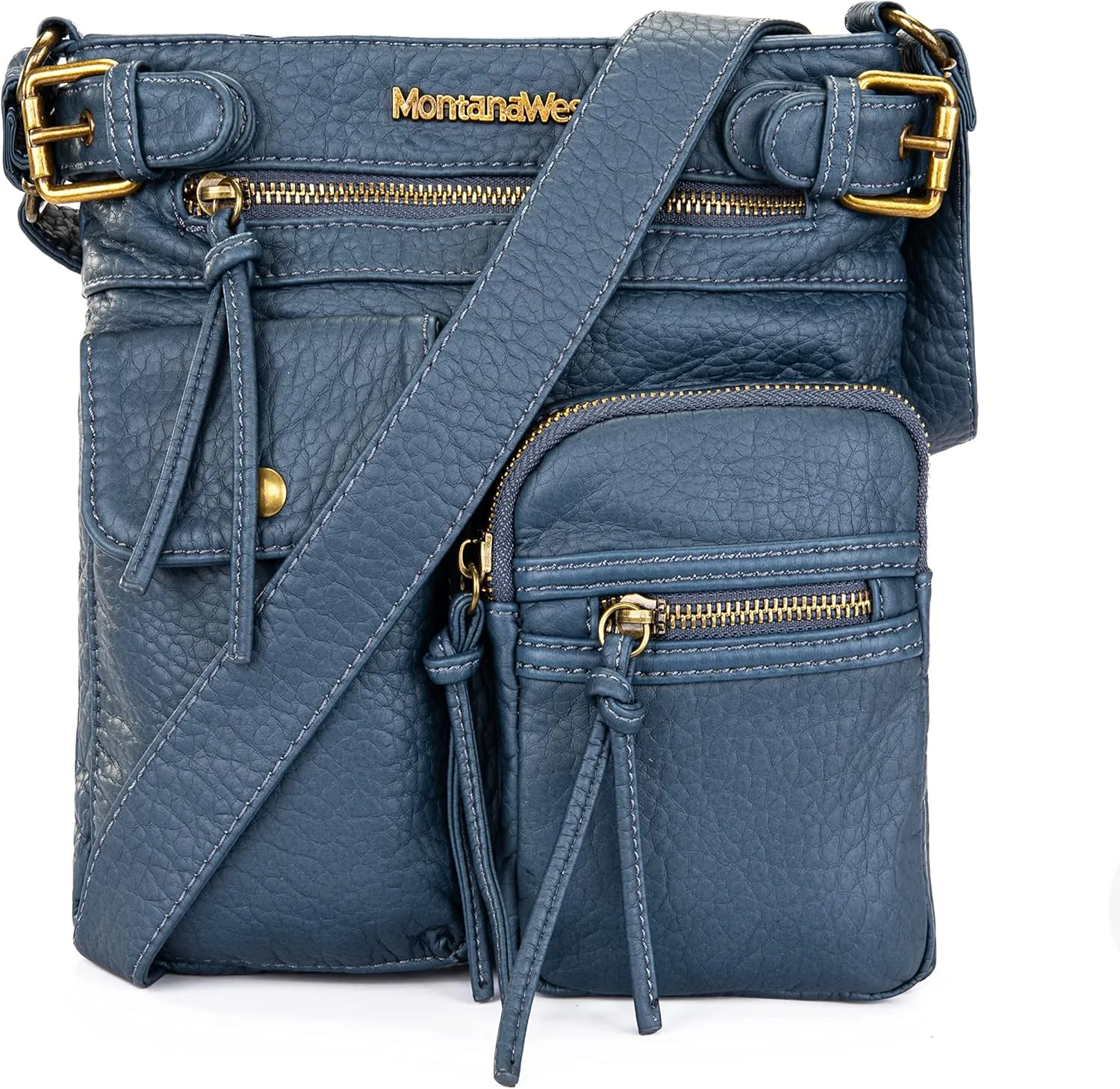 Montana West Crossbody Bag for Women Soft Washed Leather Multi Pocket crossbody handbags