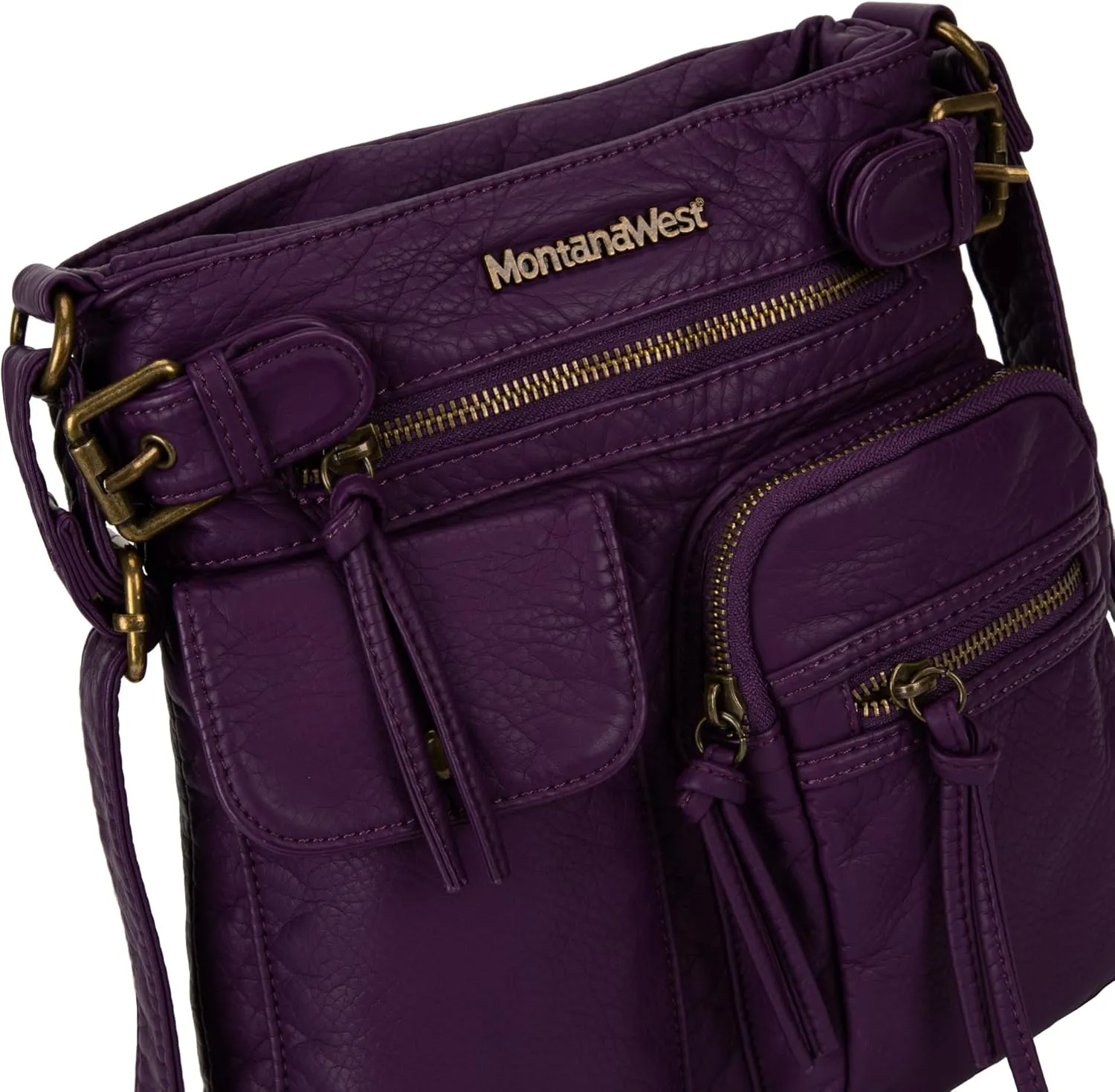 Montana West Crossbody Bag for Women Soft Washed Leather Multi Pocket crossbody handbags