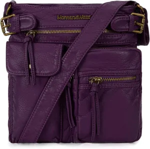 Montana West Crossbody Bag for Women Soft Washed Leather Multi Pocket crossbody handbags