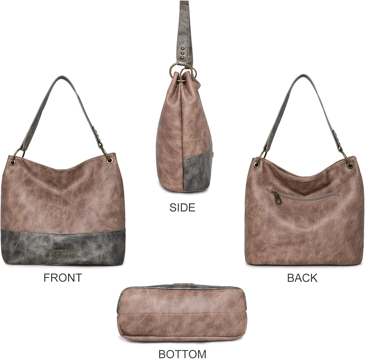 Montana West Purses for Women Hobo Shoulder Handbags with Zipper