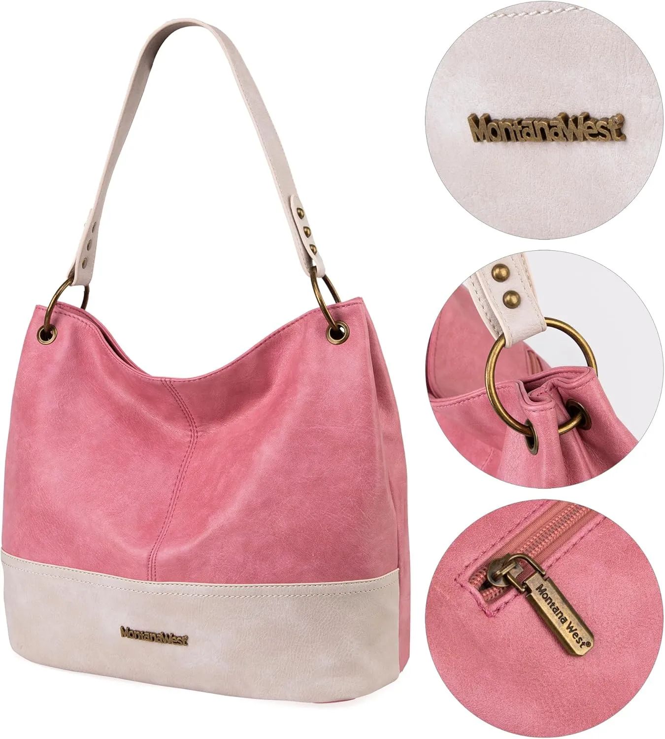 Montana West Purses for Women Hobo Shoulder Handbags with Zipper
