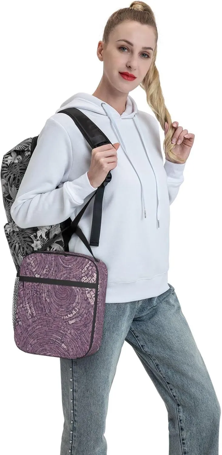 Musical Notation Print Patterns Lunch Bag Insulated Lunch Tote For Women And Men'S Office Work Travel Picnic