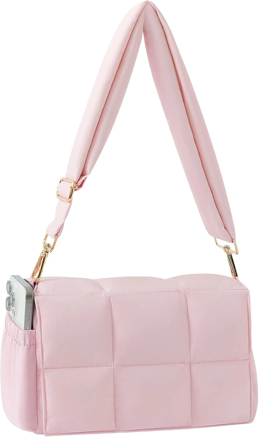 NAARIIAN Crossbody Bag for Women Quilted Puffer Purse Fashion Lightweight Travel Handbags Cute Small Shoulder Bag