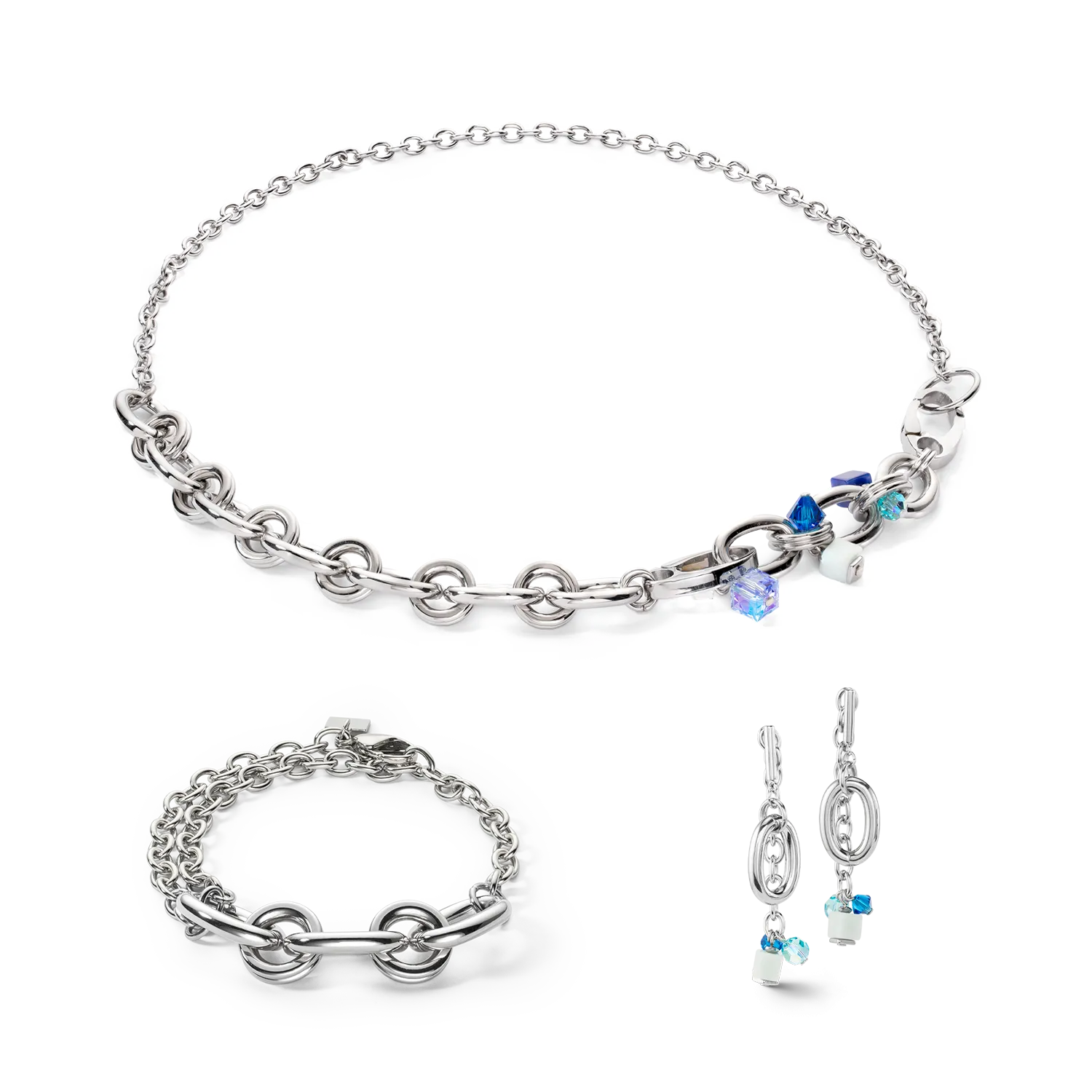 Neptune's Treasure necklace silver blue