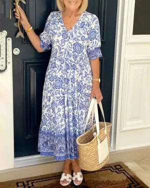 New Style-60%OFF V-neck Bohemian Dress