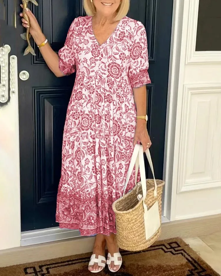 New Style-60%OFF V-neck Bohemian Dress