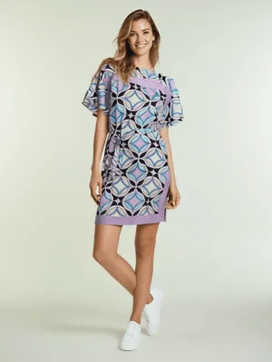 New York & Co Lavender/Blue Print Dress Size XS