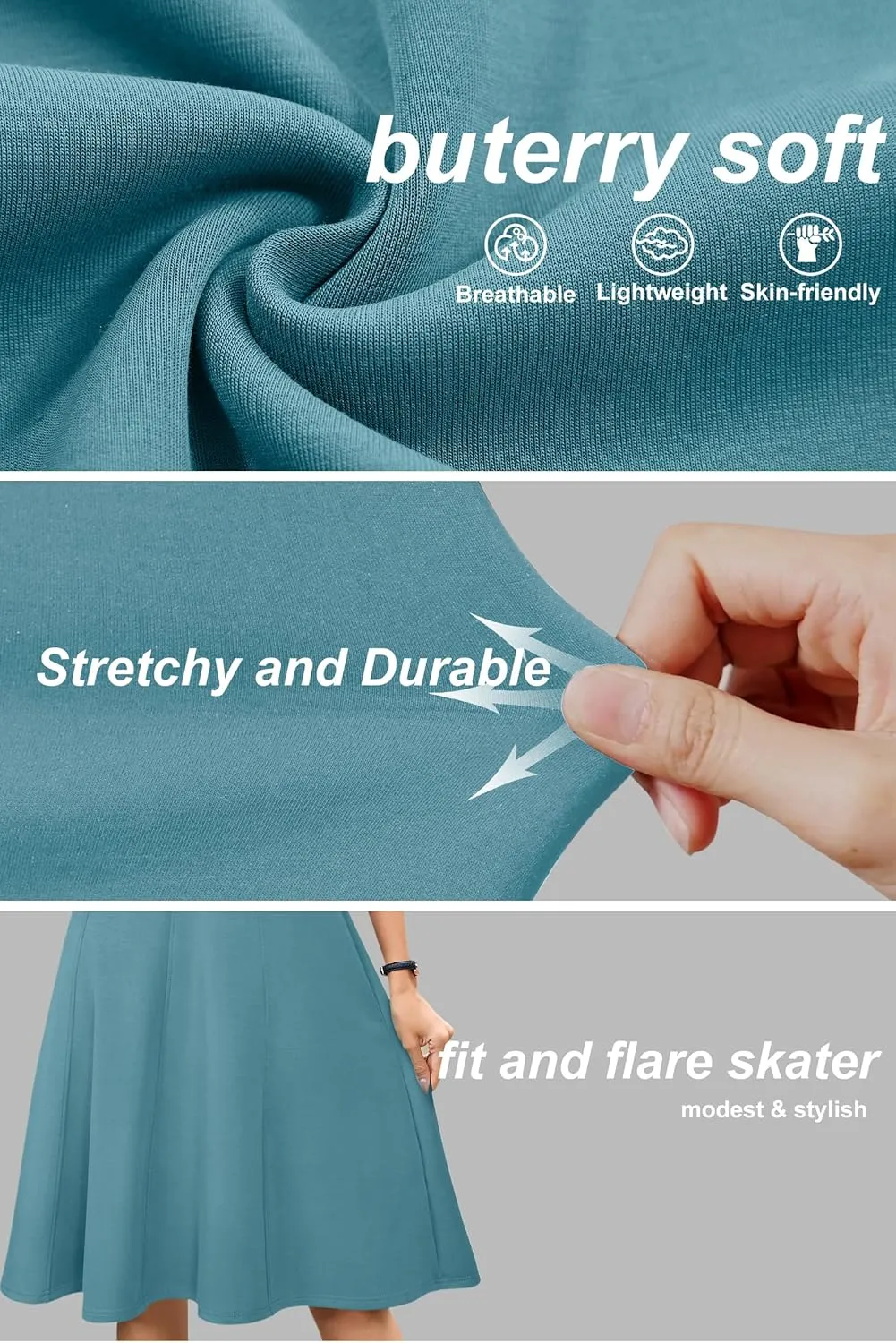 Newshows Women's 2025 Summer Business Casual Work Dress Wrinkle-Free Crewneck Midi Short Sleeve Skater Formal Office Attire