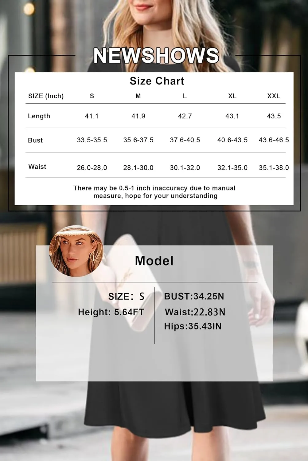 Newshows Women's 2025 Summer Business Casual Work Dress Wrinkle-Free Crewneck Midi Short Sleeve Skater Formal Office Attire