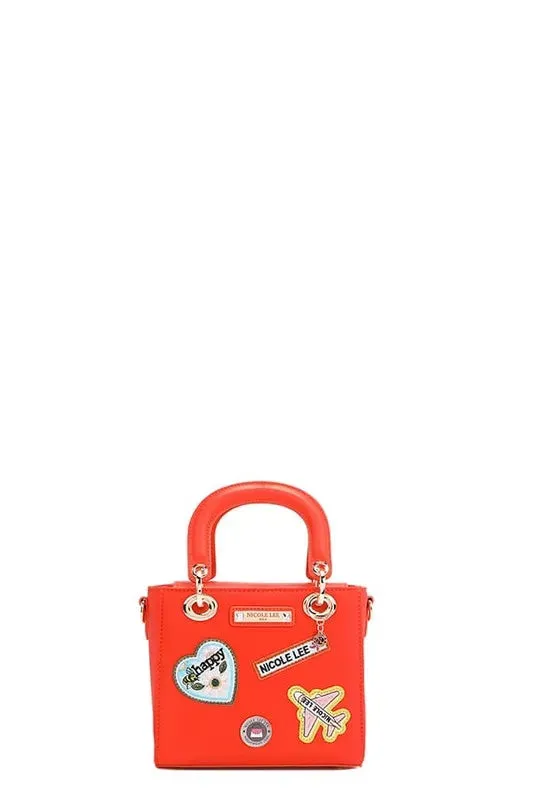 Nicole Lee USA Color Patch Handbag with Top Handle