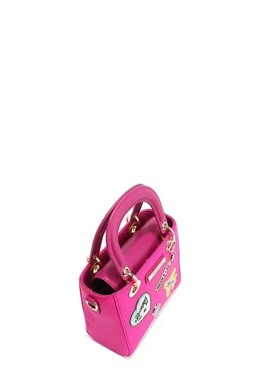 Nicole Lee USA Color Patch Handbag with Top Handle