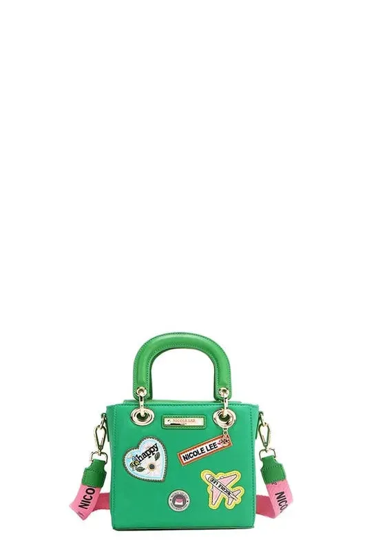 Nicole Lee USA Color Patch Handbag with Top Handle