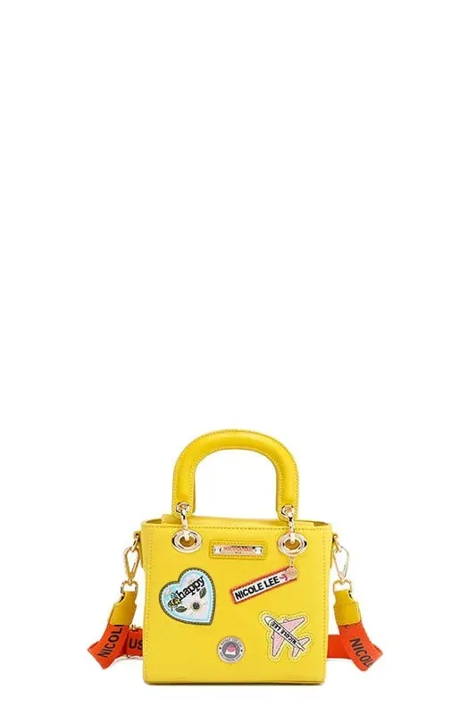 Nicole Lee USA Color Patch Handbag with Top Handle