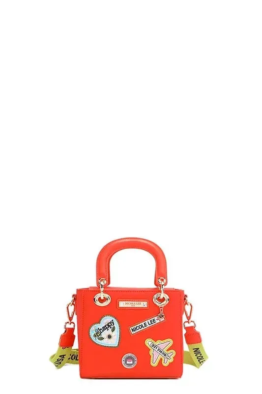 Nicole Lee USA Color Patch Handbag with Top Handle