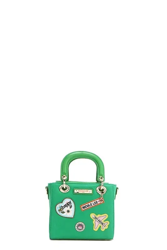 Nicole Lee USA Color Patch Handbag with Top Handle