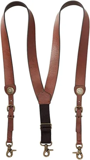 Nocona Belt Co. Men's Bullet Concho Gallus Leather Suspenders
