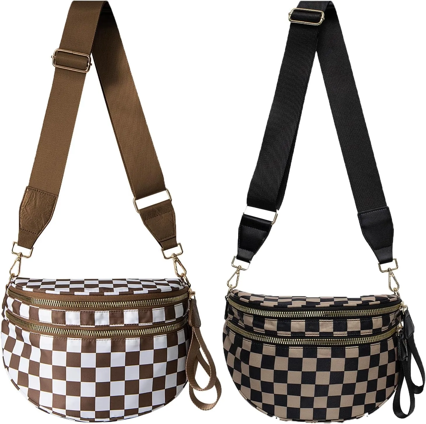 Nuvore Crossbody Comfort Bag, 2025 New with Large Capacity Checkered Bum Handbags with Shoulder Strap for Travel Daily