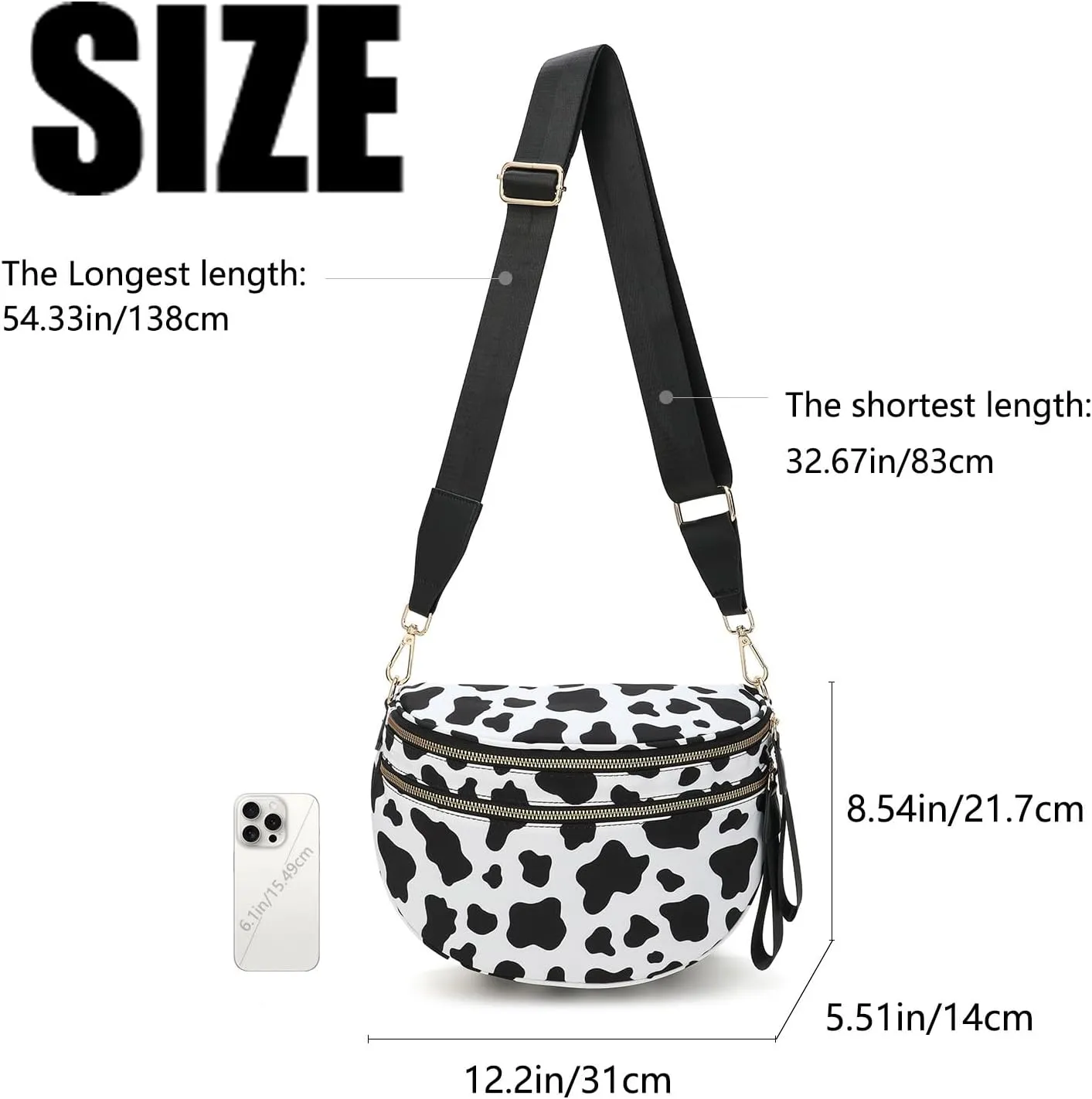 Nuvore Crossbody Comfort Bag, 2025 New with Large Capacity Checkered Bum Handbags with Shoulder Strap for Travel Daily